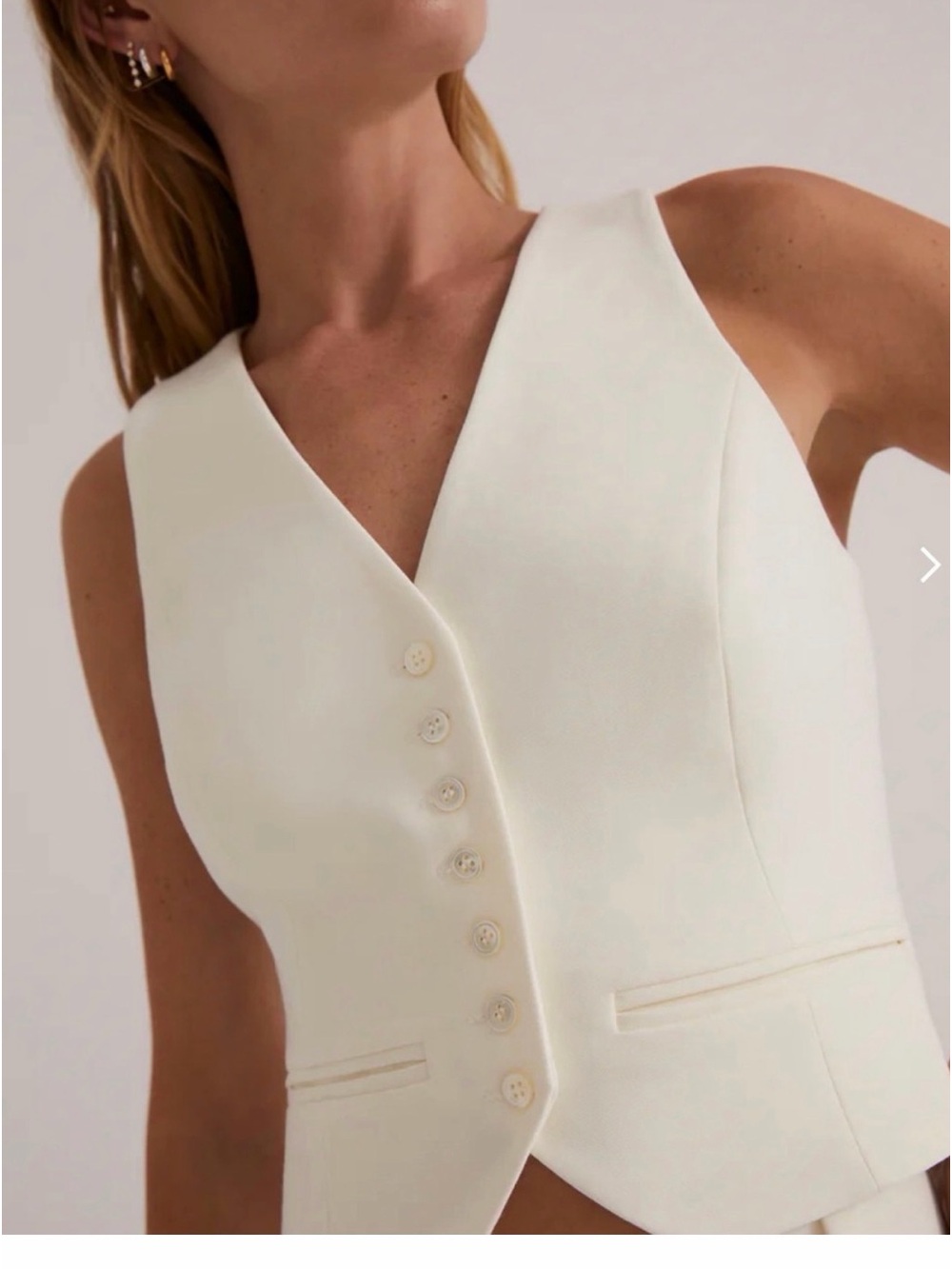 NWOT favorite daughter the favorite vest in ivory sz xl $180